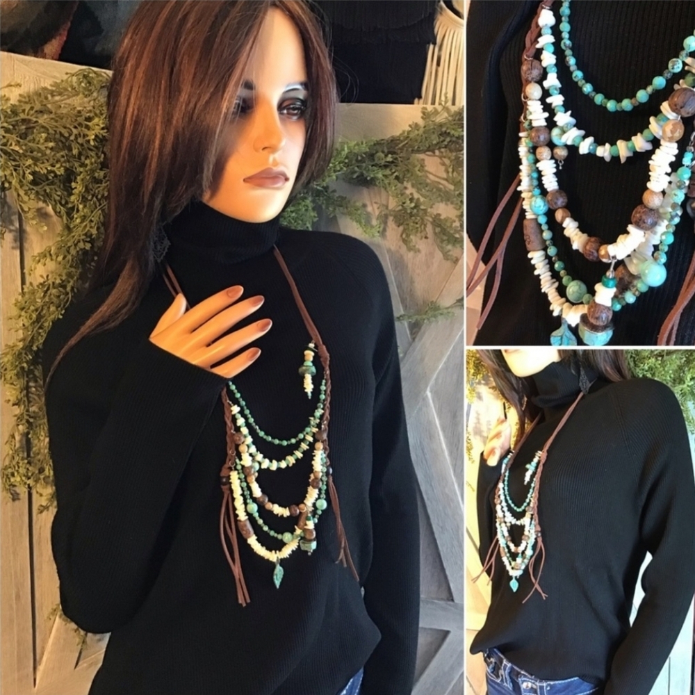 Handcrafted bib necklace